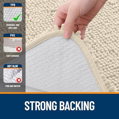OLANLY Large Bathroom Rugs 40x32, Extra Soft Absorbent Chenille Bath Rugs
