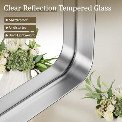 VooBang Bathroom Mirror 24"x32", Silver Gorgeous Deep Frame Wall Mirror