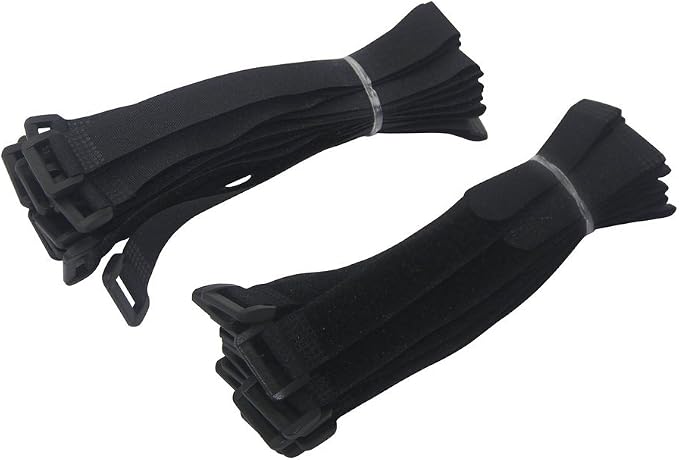 YiwerDer [30 Pack] 8 Inch Hook and Loop Straps Reusable Fastening Cable Strap, Durable Self Adhesive Cable Ties to Keep Your Place from Tangled Messes of Cord