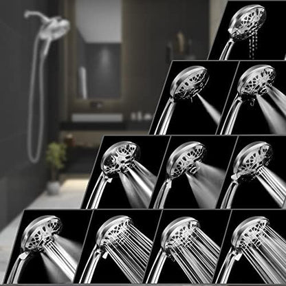 INAVAMZ 2 in 1 Shower Head with Handheld Combo High Pressure Silver 2.5 GPM