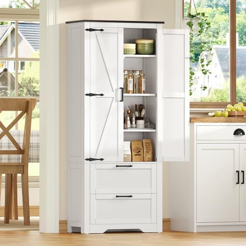 TEENFON Storage Cabinet with Doors & Adjustable Shelf
