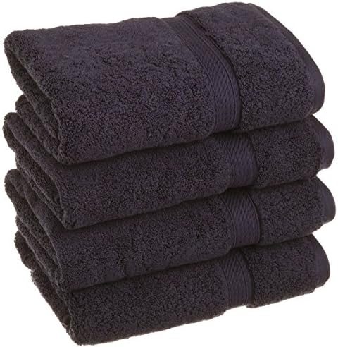 SUPERIOR Egyptian Cotton Plush & Absorbent, Hand Towel Set of 4, Navy Blue