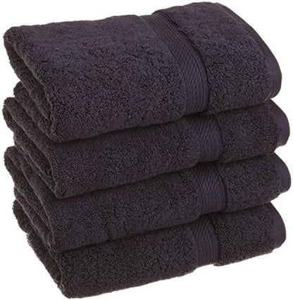 SUPERIOR Egyptian Cotton Plush & Absorbent, Hand Towel Set of 4, Navy Blue