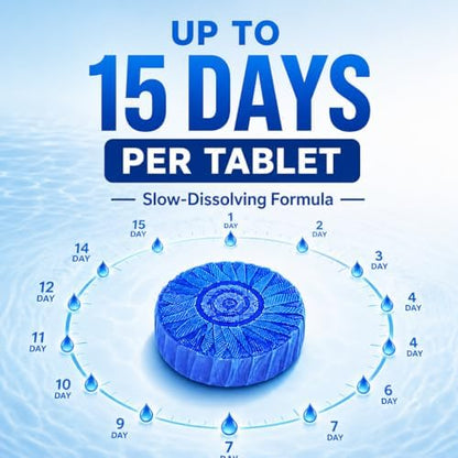 Msvvko Toilet Bowl Cleaner Tablets 100 Count - Blue Toilet Tank Cleaner Blocks Bulk Pack, Long Lasting Bathroom Deodorizer, Hard Water Stain Remover & Descaler, Septic Safe No-Scrub Daily Freshness