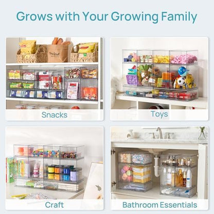 Vtopmart Clear Stackable Storage Drawers Set of 10, Baby Bottle Organizer