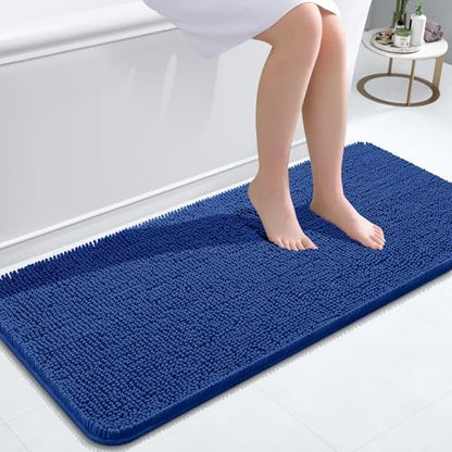 OLANLY Bathroom Runner Rugs 47x20, Extra Soft Absorbent Chenille Bath Rugs