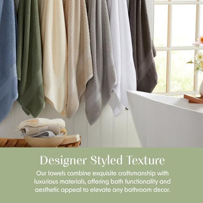Springtree Home Oversized Bath Towel Set | 2-Pack| 100% Cotton |Silver Blue