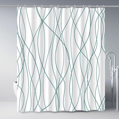 Striped Shower Curtain for Bathroom, Seaweed Green, 72" W x 72" L