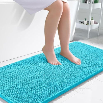 OLANLY Bathroom Runner Rugs 47x24, Extra Soft Absorbent Chenille Bath Rugs