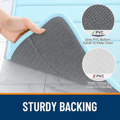 OLANLY Memory Foam Long Bathroom Rugs Runner 59x20, Super Soft Absorbent