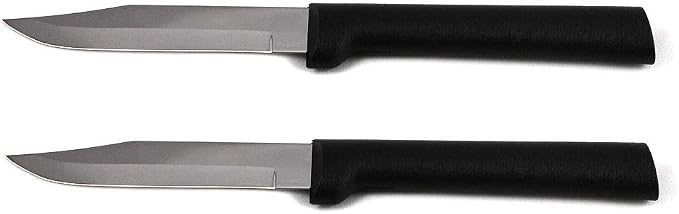 Rada Cutlery Regular Paring Knife (W201), 3.25" Stainless Steel Blade, Black Handle, Pack of 2