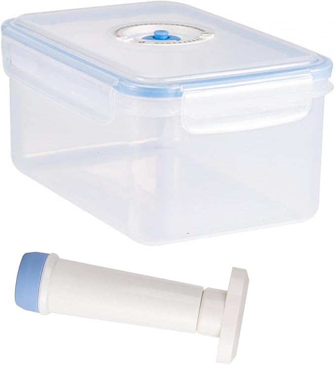 Vacuum Container Vacuum Seal Container Saver Food Sealed Container Fresh Keeping Box Food Storage Container for Dry Foods Fruits Salads, 2.2L