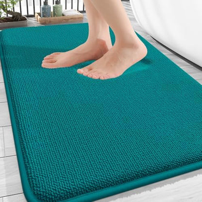 OLANLY Thick Memory Foam Bathroom Rugs 30x20, Absorbent Bath Mat, Deep Lake