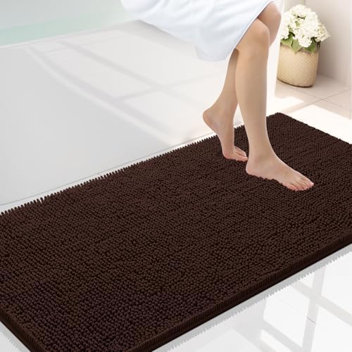 Smiry Bathroom Rugs 40X24, Luxury Chenille Extra Soft Absorbent Bath Mat