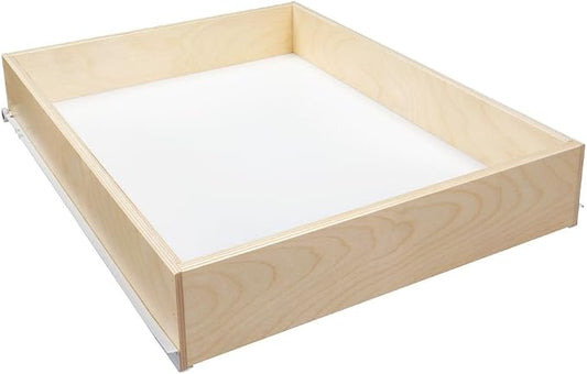 Sliding Pull-Out Shelf For Cabinets (Kitchen Replacement, Pantry Drawers, Cutlery Storage, etc.) 3 1/2" Tall - 21 3/4" Deep - Includes 3/4 Slides & Base Mounting - Clear Opening Width: (25.625" (5/8))