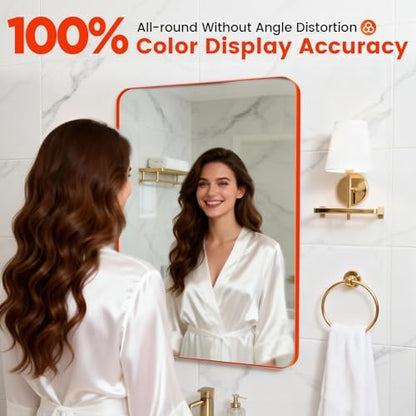 24"x 28" Orange Bathroom Mirror