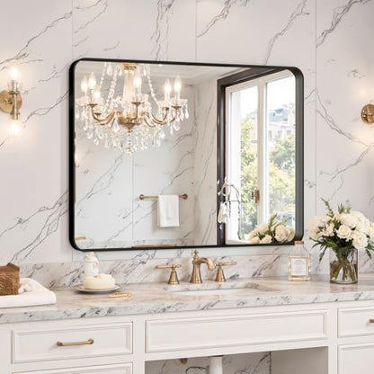 32"x24" Bathroom Vanity Mirror for Wall Aluminum Framed Farmhouse Rectangle