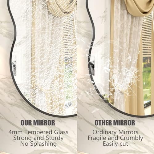 20x32 Inch Black Irregular Wall Mirror