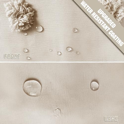 Siiluminisoy Boho Farmhouse Natural Shower Curtain Woven Fabric Shower Curtain, 72 x 72 Tufted Pleat Floral Puffs Textured Modern Farmhouse Minimalist Shower Curtain Set with Hooks for Bathroom