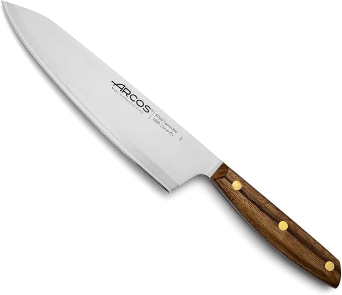 Arcos Nordika Series 3-Piece Professional Knife Set - High Precision Nitrum Stainless Steel Blades, FSC-Certified. 100% Natural Ovengkol Wood Handles