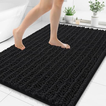Smiry Bathroom Rugs 44X32, Extra Soft Rubber Backing Chenille Bath Mats
