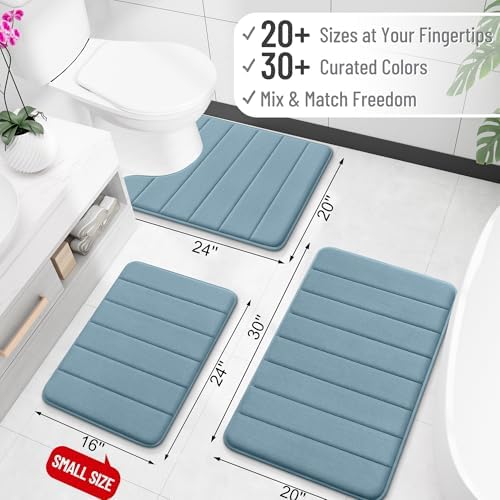 OLANLY Memory Foam Long Bathroom Rugs Runner 59x24, Super Soft Absorbent