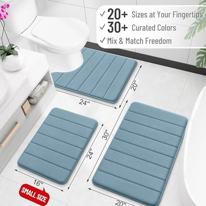 OLANLY Memory Foam Long Bathroom Rugs Runner 70x24, Super Soft Absorbent