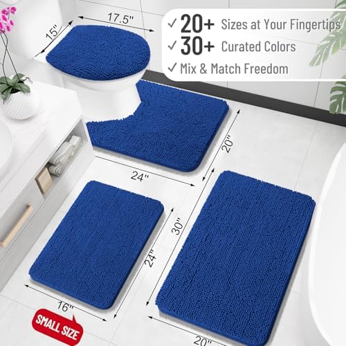 OLANLY Toilet Rugs U-Shaped 24x20, Soft Absorbent Chenille Contour Rugs