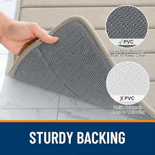 OLANLY Memory Foam Long Bathroom Rugs Runner 47x17, Super Soft Absorbent