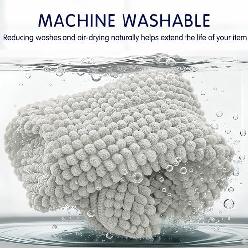 SUBRTEX Bathroom Rugs Chenille Bath Rug Soft Short Plush Bath Mat Soft Shower Mat Water Absorbent Shower Mat Quick Dry Machine Washable(Light Gray,18" x 24")