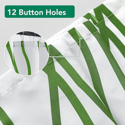 Fabric Modern Shower Curtain-Sage and White Shower Curtains for Bathroom