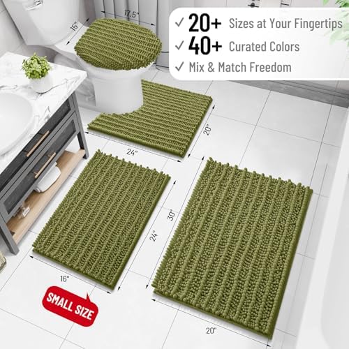 Arotive Bathroom Rugs Mat 36x24, Soft Absorbent Chenille Shaggy Bath Mat