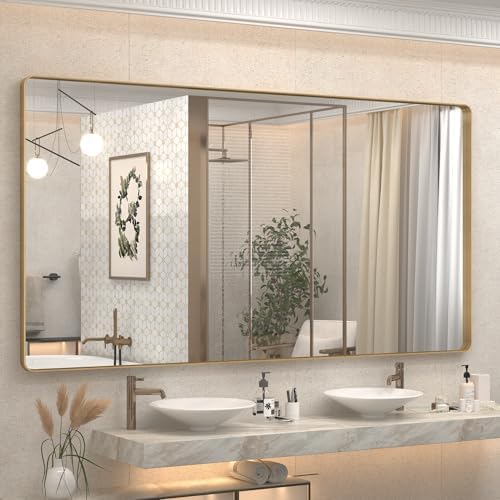 66x36 Inch Gold Bathroom Vanity Mirror