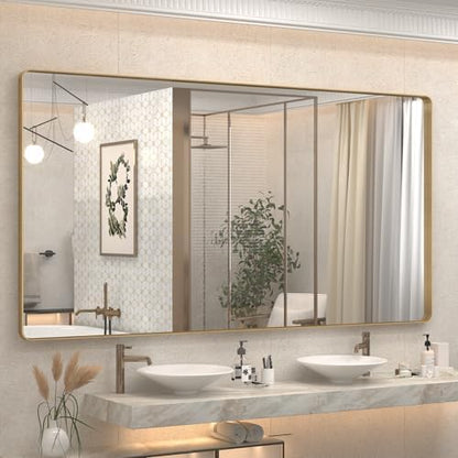 66x36 Inch Gold Bathroom Vanity Mirror