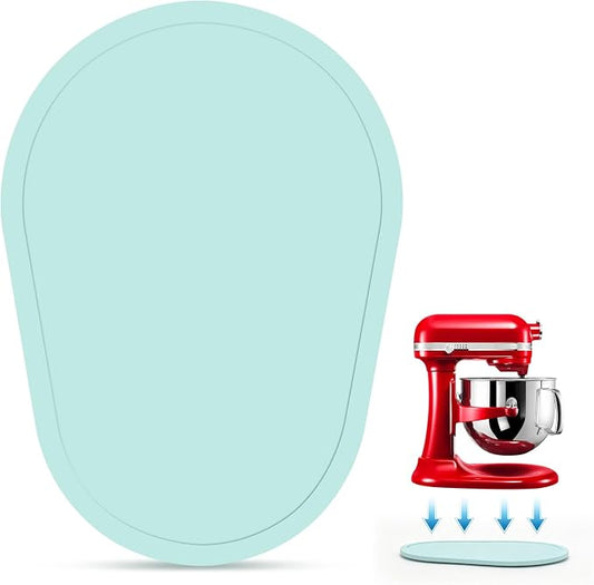Mixer Slider for Kitchen Aid 5-8 Qt Bowl Lift Stand Mixer, Kitchen Appliance Wood Sliding Mat Countertop Storage Attachments, Mixer Accessories Sliding Tray Moving Board for Kitchen Aid, Blue