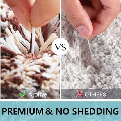 Arotive Microfiber Bathroom Rugs, Shaggy Soft Absorbent Bath Rug, 36x24