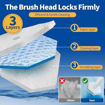 120 Count Toilet Bowl Wand Refills, Disposable Toilet Cleaner Refills, Disposable Wand Heads Compatible with Clorox and The Most Toilet Brushes