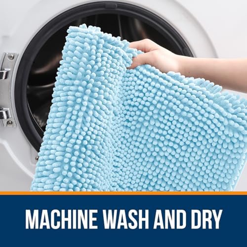 OLANLY Small Bathroom Rugs 30x18, Extra Soft Absorbent Chenille Bath Rugs