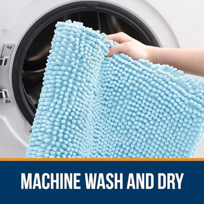 OLANLY Small Bathroom Rugs 30x18, Extra Soft Absorbent Chenille Bath Rugs