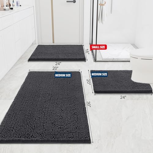 Smiry Bathroom Rugs 70X24, Luxury Chenille Extra Soft Absorbent Bath Mat