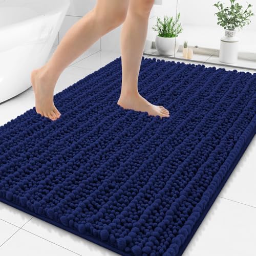 Smiry Bathroom Rugs 71X47, Extra Soft Rubber Backing Chenille Bath Mats