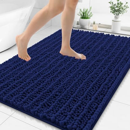 Smiry Bathroom Rugs 48X32, Extra Soft Rubber Backing Chenille Bath Mats