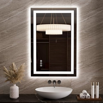 LOAAO 23.6"x35.4" LED Bathroom Mirror with Lights, UL Listed