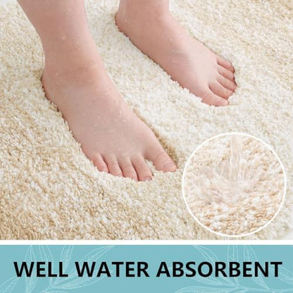 Arotive Microfiber Bathroom Rugs, Shaggy Soft Absorbent Bath Rug, 47x24