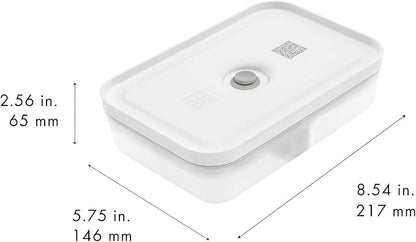 ZWILLING Fresh & Save Plastic Flat Lunch Box, Airtight Container, Meal Prep, BPA-Free, Grey, Semitransparent - Large
