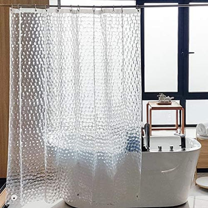 NTBAY EVA Shower Curtain Liner, 72 x 72, 6 Gauge, Clear Water Cube