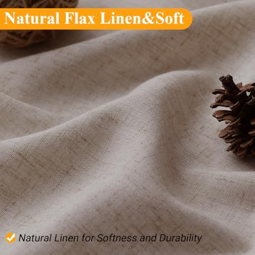 Naturoom Linen Shower Curtain 84 Inch Long for Bathroom Ecru 1 Panel