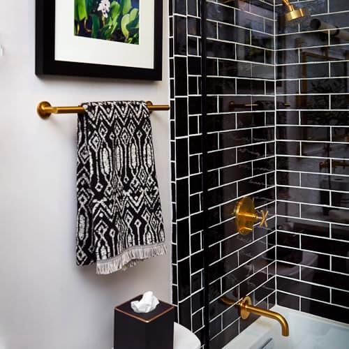 SKL Home Nador Bath Towel Set-4pc, Premium 100% Cotton, Black