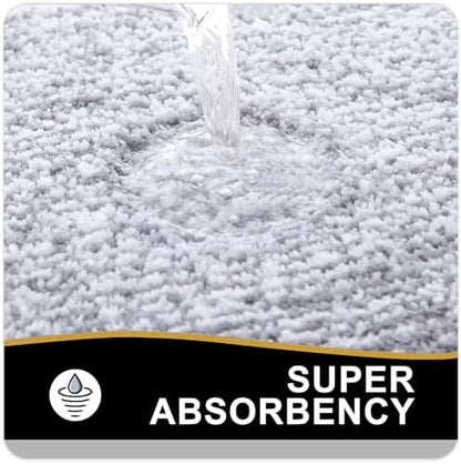 OLANLY Large Bathroom Rugs 40x24, Soft Absorbent Microfiber Bath Rugs, Grey