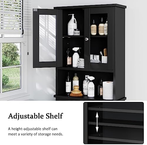 Over the Toilet Storage Cabinet, Bathroom Storage Cabinet, Black